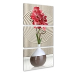 Quadro 120x60cm Vaso Flores Vermelha Orquídeas Decorativo Interiores - Oppen House