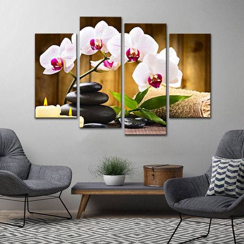 Tudo sobre 'Quadro 70x100cm Flores Orquídea Decorativo Interiores Spa - Oppen House'