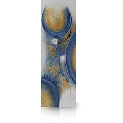 Quadro Abstrato Azul Acrílico S/ Painel 20x60 Azul - Uniart