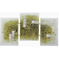 Quadro Abstrato Pedras Trio (126x70x4cm) - Uniart