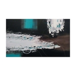 Quadro Artesanal Abstrato Azul 70x120 cm