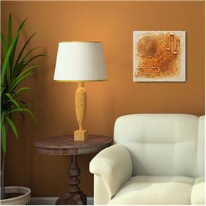 Quadro Artesanal com Textura Abstrato 30x30 Cm - Uniart - Amarelo