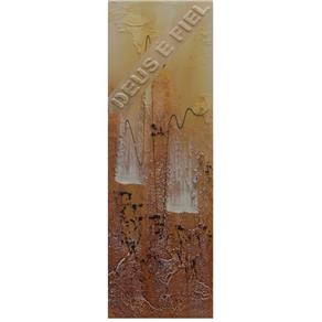 Quadro Artesanal com Textura Abstrato 20x60 Cm - Uniart - Amarelo