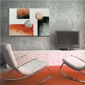Quadro Artesanal com Textura Abstrato 70x100 Cm - Uniart - Vermelho
