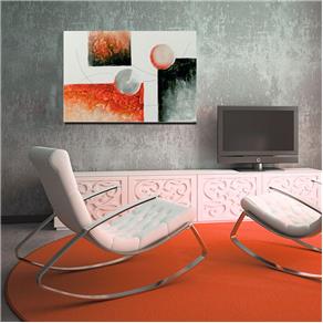 Quadro Artesanal com Textura Abstrato 70x100 Uniart - Vermelho