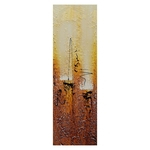 Quadro Artesanal com Textura Abstrato Amarelo 20x60cm Uniart