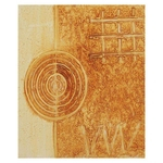 Quadro Artesanal com Textura Abstrato Amarelo 40x50cm Uniart