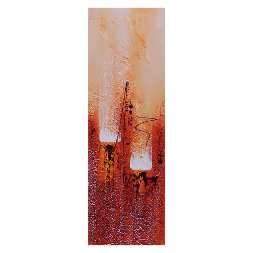 Tudo sobre 'Quadro Artesanal com Textura Abstrato Vermelho 20x60cm Uniart'