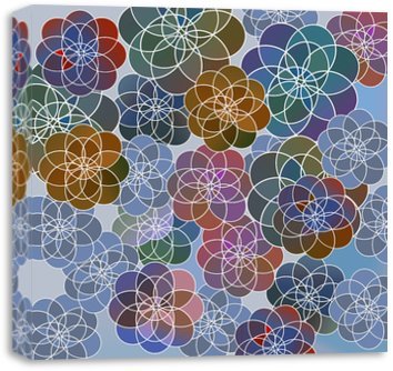 Quadro Canvas para Quarto - Floral Geométrico 2
