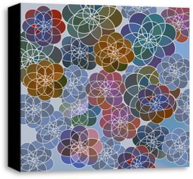Quadro Canvas para Quarto - Floral Geométrico 2
