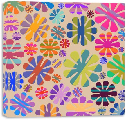 Quadro Canvas para Quarto - Floral Geométrico 4