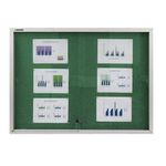 Quadro de Aviso em Feltro 40cmx60cm C/porta de Vidro Moldura em Alumínio - Board Net