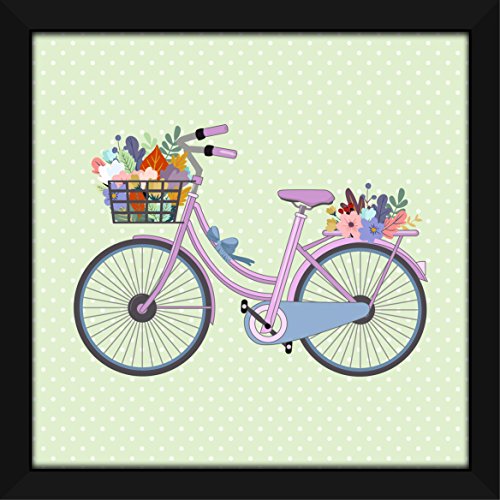 Quadro Decorativo Bicicleta e Flores 30x30 Cm