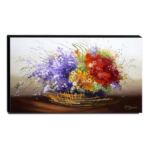 Quadro Decorativo Canvas Floral 60X105cm-Qf12