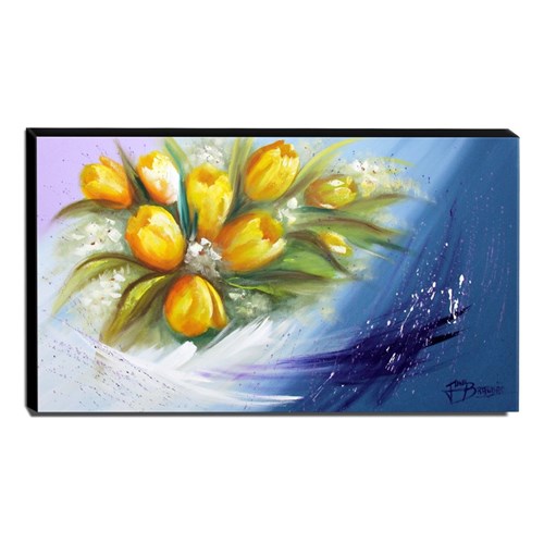 Quadro Decorativo Canvas Floral 60X105cm-Qf9