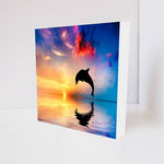 Quadro Decorativo - Dolphin Sunset - Tag 16x16