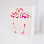 Quadro Decorativo - Flamingos Rosa - Tag 16x16