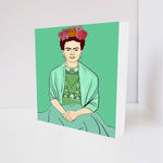 Quadro Decorativo - Frida Kahlo Verde - Tag 16x16
