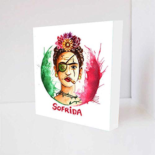 Quadro Decorativo - Frida Sofrida - Tag 16x16