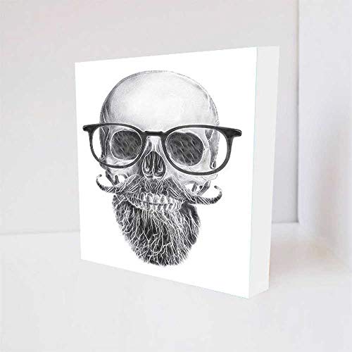 Quadro Decorativo - Hipster Skull - Tag 16x16