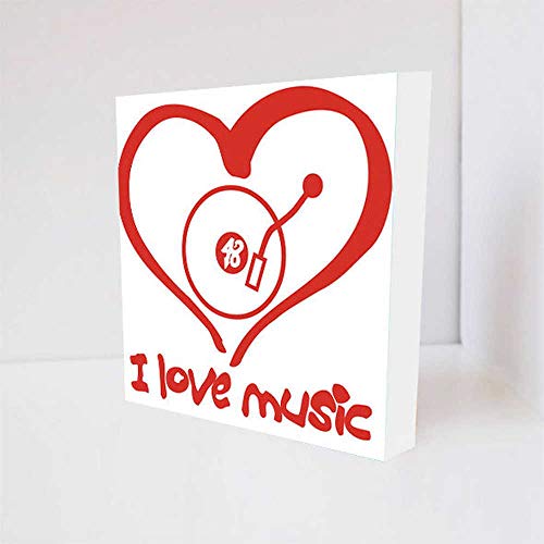 Quadro Decorativo - I Love Music - Tag 16x16