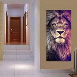 Quadro decorativo Leão Moderno Para Sala Hall 120x60