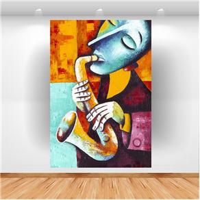 Quadro Decorativo Saxofonista 100x70cm Vertical Click Brands
