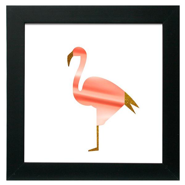 Quadro Flamingo 30X30 C/Vidro-Kapos