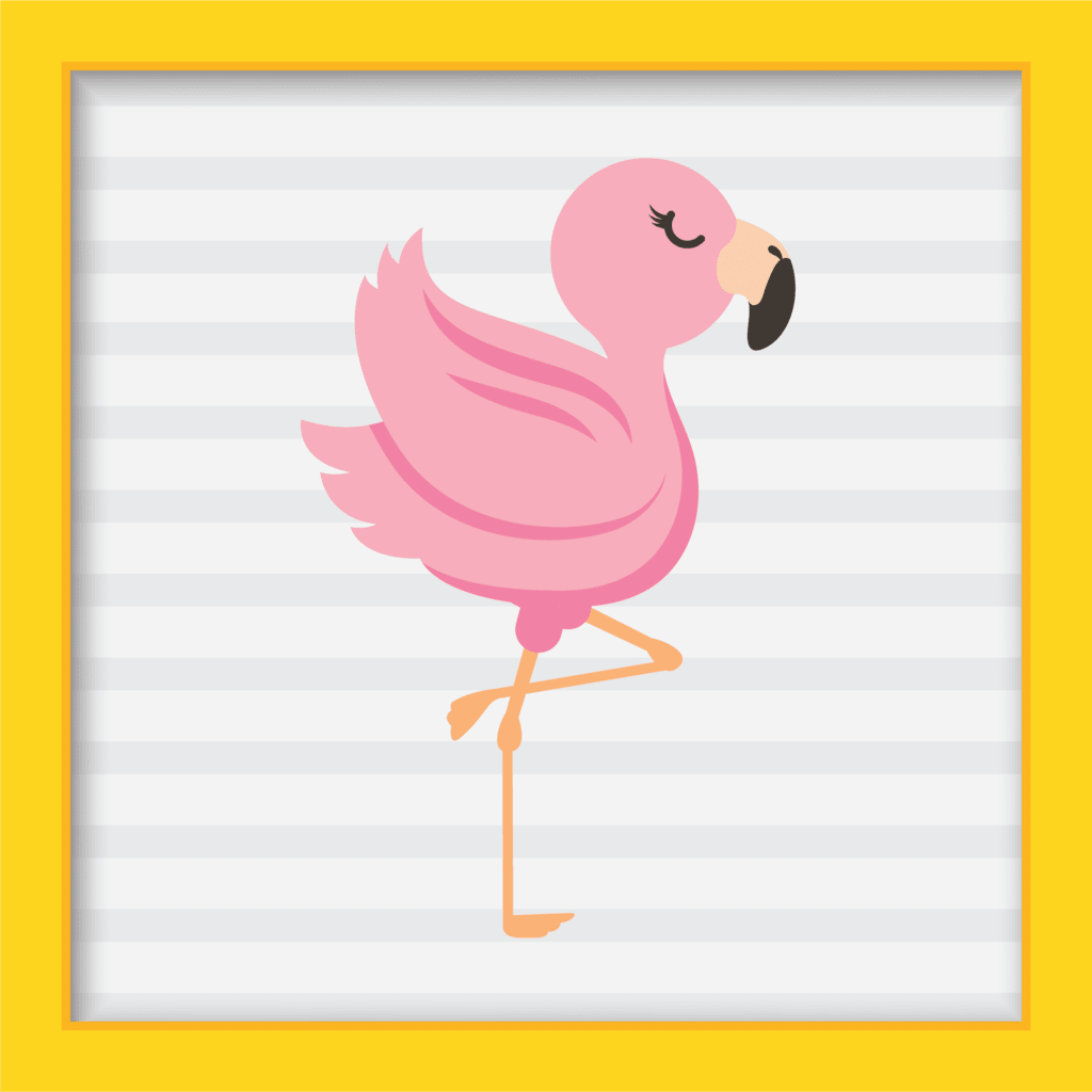 Quadro Flamingo Baby (30x40 Cm, Amarelo)