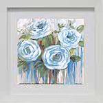 Tudo sobre 'Quadro Floral Rosas Azul com Vidro 22x22cm - Kapos'