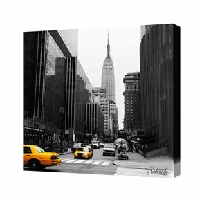 Quadro Impressão Digital Nova York Preto e Branco 30x30cm Uniart - Preto