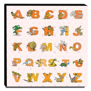 Quadro Infantil Alfabeto Inglês Canvas 30x30cm-INF113