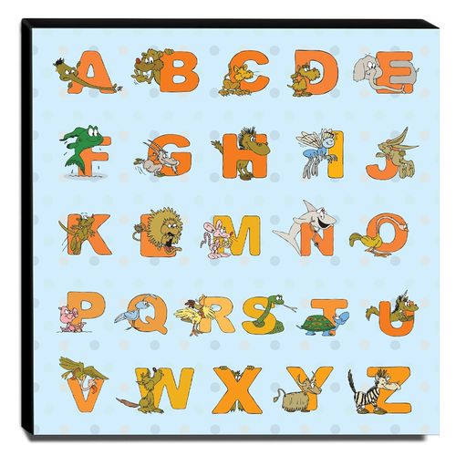 Quadro Infantil Alfabeto Inglês Canvas 30x30cm-inf112