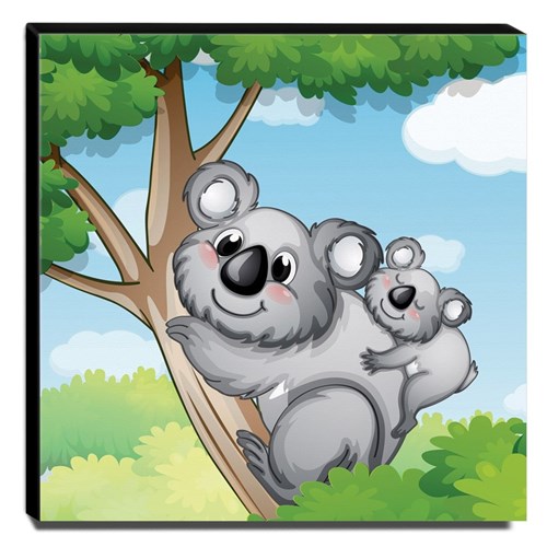 Quadro Infantil Animais Koala Canvas 30X30cm-Inf177