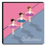 Quadro Infantil Bailarinas Canvas 30x30cm-inf309