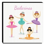 Quadro Infantil Bailarinas Canvas 30x30cm-inf310