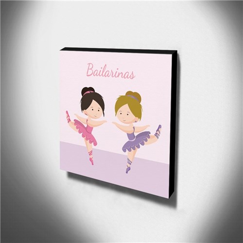 Quadro Infantil Bailarinas Canvas 30X30cm-Inf311