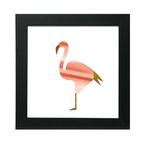 Quadro Kapos com Vidro Flamingo 30x30cm - Preto