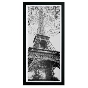 Quadro Kapos com Vidro P&B Cidades Torre Eiffel Preto - 54x27cm