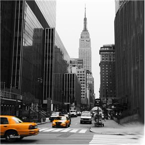 Quadro Nova York Taxis Preto e Branco 30x30