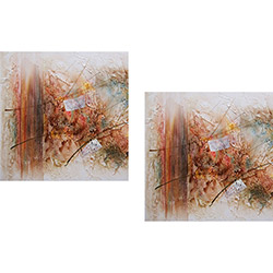 Quadro Par Abstrato Aquarelado Artesanal (30x30x6cm) Uniart