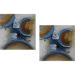 Quadro Par Abstrato 3 Arcos Artesanal (30x30x6cm) Uniart