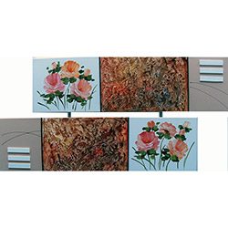 Quadro Rosas Artesanal (130x60x4cm) Uniart