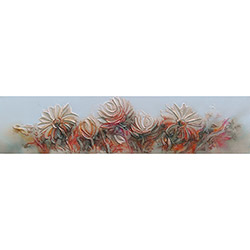 Quadro Rosas e Margaridas Artesanal (130x30x4cm) Uniart