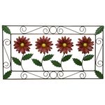 Quadro Decorativo Rustico de Ferro com Flores para Parede Colonial