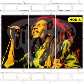 Quadro Triplo Decorativo - Bob Marley - Modelo a