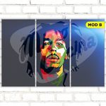 Quadro Triplo Decorativo - Bob Marley - Modelo B