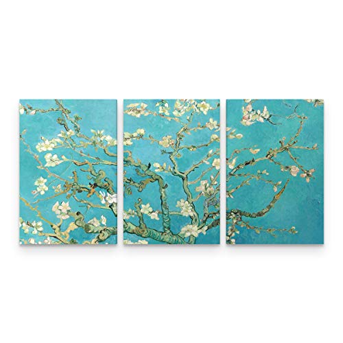 Quadro Van Gogh Amendoeira em Flor Decorativo em 3 Telas