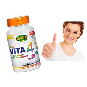 QUARTETO MAGICO VITAMINA K2 C/ VITA D3 + CALCIO e MAGNÉSIO UNILIFE - Vitamina - 60 Cápsulas