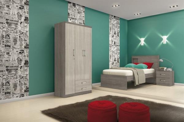 Quarto Completo Juvenil 3 Peças Acai Henn